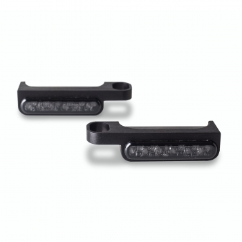 Nasty Lights LED Armaturenblinker - long - schwarz eloxiert oder Aluminium gebürstet - für Harley Davidson DYNA / FXR